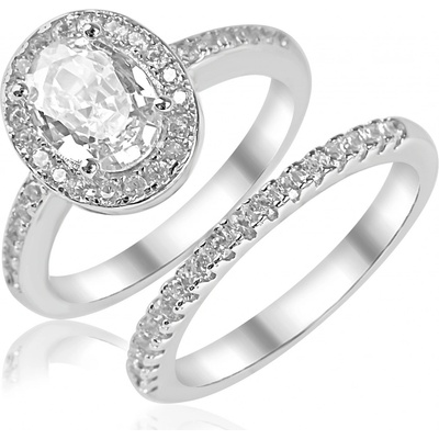 Meucci Stříbrný set prstenů se zirkony SR165