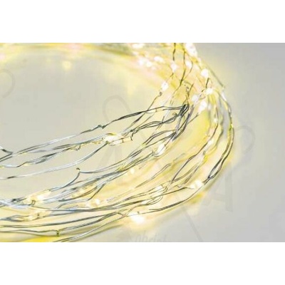 ACA Lighting LED dekoračná reťaz 10m 100LED žltá 8 funkcií s adaptérom strieborná meď X01100712