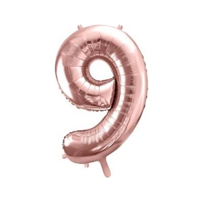 Balón fóliový 86cm číslo 9 ružové zlato