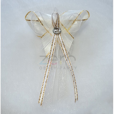 Vonička (vývazek) svatební - slon. kost-zlatá s diamantem