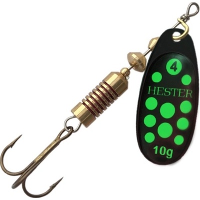 Hester Fishing rotačná trblietka Ospray Black Green Dots 3g
