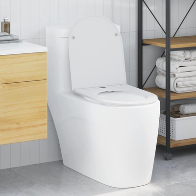 vidaXL Тоалетна седалка Бяло 47 x 36 x 3, 4 см Дуропласт (42002369)