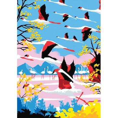 Hachette - Puzzle The Flight of the Pink Flamingos - 500 piese