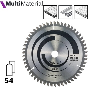 Bosch pilové kotouče Multi Material 180x20/16x2,4/1,8x54z (2.608.640.508)