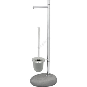 WENKO 19494100 - Четка за WC PEBBLE STONE 23, 5x70 cm блясък. хром/сива/сатен (WE0064)