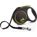 flexi Автоматичен повод FLEXI Black Design L зелено лента 5 м - 50 кг 03412