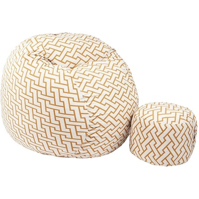 PUFRELAX Комплект Барбарон с табуретка за крака 700л. King Size, Zappity Orange, Перящ се калъф, Пълнеж с микс от мемори пяна и дунапрен, Гама Premium (PUF-M-KO-PT-ZAO)