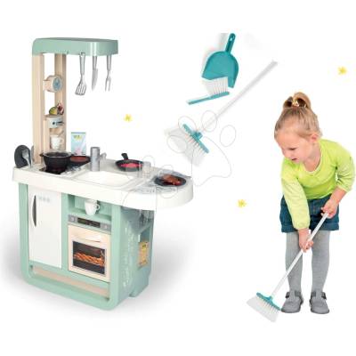Smoby Set kuchyňka Cherry Kitchen se zvuky a úklidový set se smetákem a lopatkou