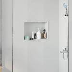 vidaXL Нишата за душ Бяло 45 x 30 x 9, 5 см Неръждаема стомана (42012670)