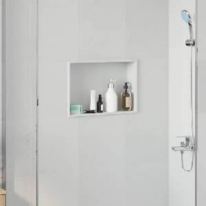 vidaXL Нишата за душ Бяло 45 x 30 x 9, 5 см Неръждаема стомана (42012670)
