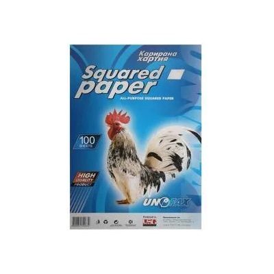 Карирана хартия Unofax, A4, Вестникарска, 100 листа, 48 g/m2, 210 x 297 мм, office1_1525100001