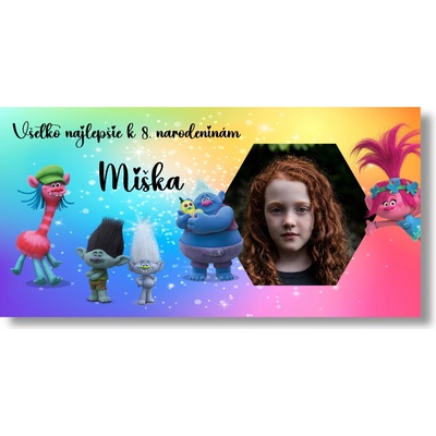 Personal Narodeninový banner s fotkou - Trolovia Rozmer banner: 130 x 65 cm