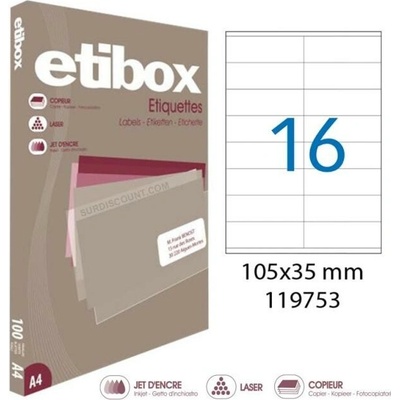 Etikety univerzálne 105x35mm Etibox A4 100 hárkov