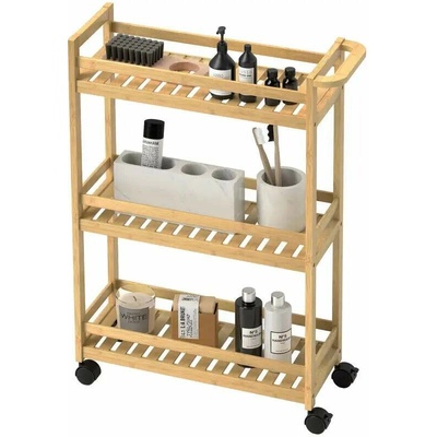 Servírovací stolek kolečka přírodní bambus NoBi PERLA