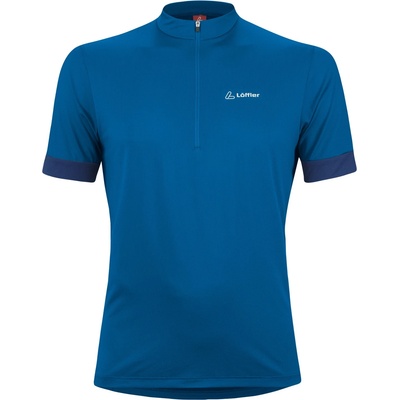 Löffler Мъжка фланелка с къс ръкав за колоездене Löffler Bike Shirt Half-Zip Pukka Cycling jersey - Marin - размер 56 (EU) (056-3502-0615)