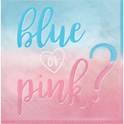 Amscan Салфетки Blue or Pink ? 33 x 33 см