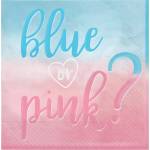 Amscan Салфетки Blue or Pink ? 33 x 33 см