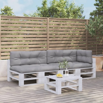 vidaXL Палетни възглавници, 5 бр, сиви, текстил (3217135)