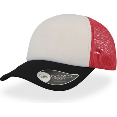 Atlantis Headwear Rapper 5 panelová síťovaná COT-33207078099 Bílá/červená/černá
