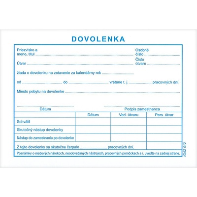 Igaz 012 Dovolenka BLOK A6 /100 list.