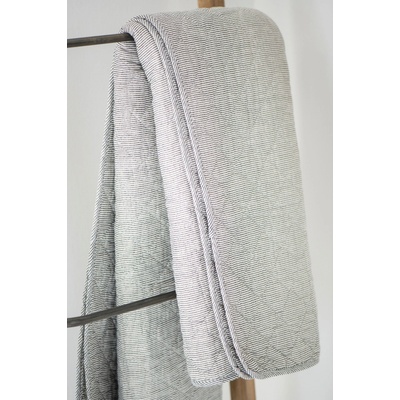 Ib Laursen Prošívaný přehoz Dark grey stripes 130 × 180 cm, šedá barva, textil