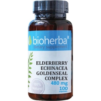 Image 1 of Bioherba Elderberry, Echinacea, Goldenseal Complex 480 mg [100 капсули]