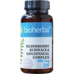 Bioherba Elderberry, Echinacea, Goldenseal Complex 480 mg [100 капсули]