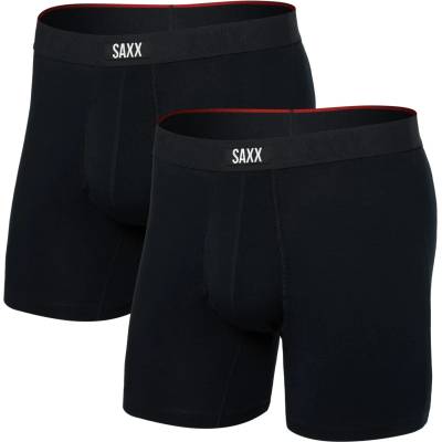 Saxx Мъжко синтетично термобельо Saxx Vibe Xtra Boxer Brief Fly 2-Pack Synthetic base layer - Black (014-2280-0114)