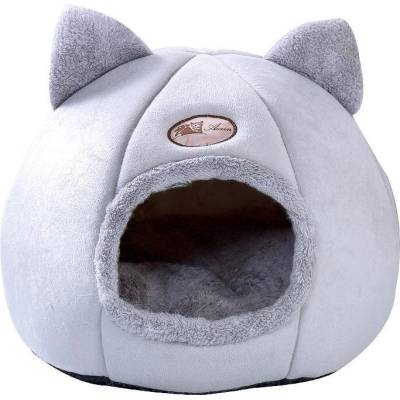 Котешка къща с ушички, Сива l, xl (4009-l)