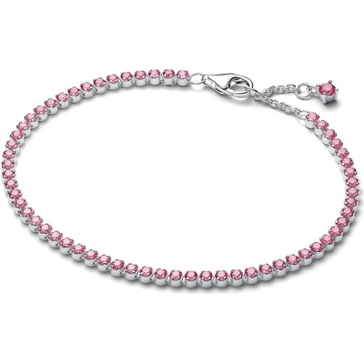 Pandora Tenisový náramok s ružovými zirkónmi Timeless 593927C02 18 cm