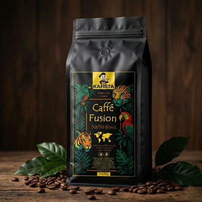 Kafista Káva Caffé Fusion 50/50 Pražená v Itálii Směs Arabica & Robusta na espresso zrnková 1 kg