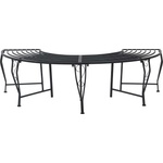 vidaXL Дървесен бенч 4 -местен 160 x 80 x 44 cm steel Черно полукръгъл (42029508)