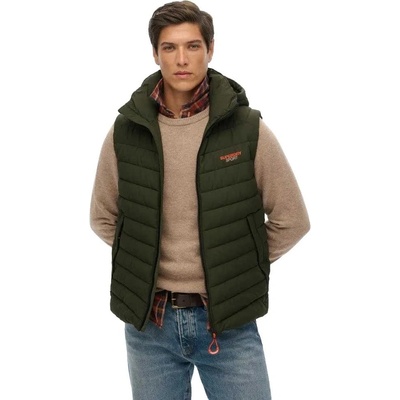 SUPERDRY Потник Superdry Fuji Padded Down Vest - Green (Army Khaki)