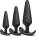 SuperLove Silicone Anal Plug Training Set for Beginners & Advanced Black