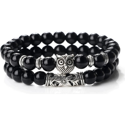 Predator Q1 Snapdragon – pánské náramky, sova, sada 2 kusy černá pánské náramky Predator Q1 19