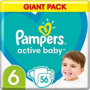 Pampers , Пелени, Active Baby, размер 6, 56 бр