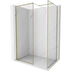 Mexen Kioto-XF душ кабина Walk-in с рамка 130 x 120 см, прозрачна 10 мм, златна - 800-130-202-04-50-120-XF (800-130-202-04-50-120-XF)