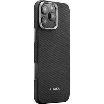 PITAKA Magsafe Калъф за iPhone 16 Pro, Pitaka Edge Case Black-Grey Twill, Черен (KI1601PA)