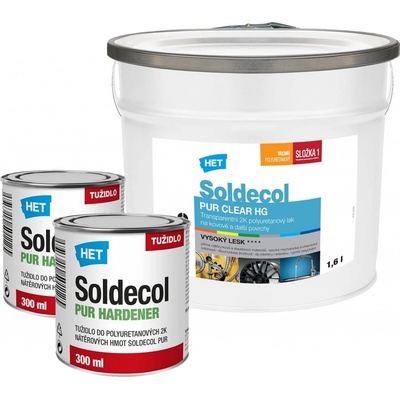 Het Soldecol PUR CLEAR HG : 2,2L 1,6L Složky 1 + 2x 300 ml Složka 2