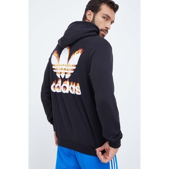 Adidas Памучен суичър adidas Originals в черно с качулка с принт (IJ0610)