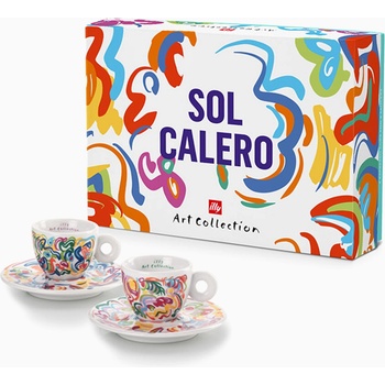 illy Чаши за еспресо Illy Sol Calero с чинийки 2 x 60 мл
