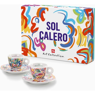illy Чаши за еспресо Illy Sol Calero с чинийки 2 x 60 мл