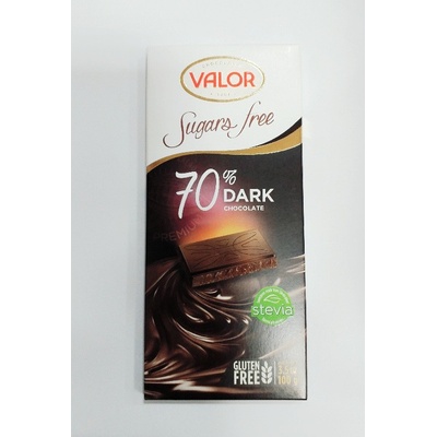 Valor Čokoláda bez cukru, so sladidlami 70% 100 g