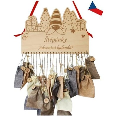 JH WoodArt Dřevěný adventní kalendář s personalizací B bez sáčků