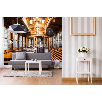 DIMEX ART Самозалепваща се флизелинова фототапета интериор на стар трамвай 375 x 250 см