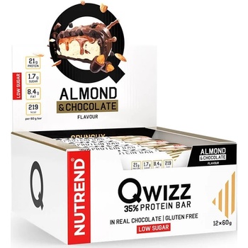 Nutrend Qwizz Протеинови барoве, бадем с шоколад, 12 броя, Nutrend