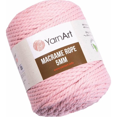 YARNART Macrame Rope 5 mm 85 m 762 Light Pink юта (Macrame Rope 5 mm 762)