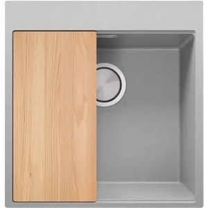 Твоят Стил Сива кухненска гранитна мивка Осло 50 XXL Top 480 x 500 mm Мивка за вграждане