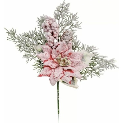 Přízdoba Větvička 32cm Vánoční hvězda, červená