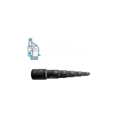 Powerbor Стъпално свредло Ø 8-10-12-14-16 mm (x12 mm), HSS, Weldon 19 (19X8M5)